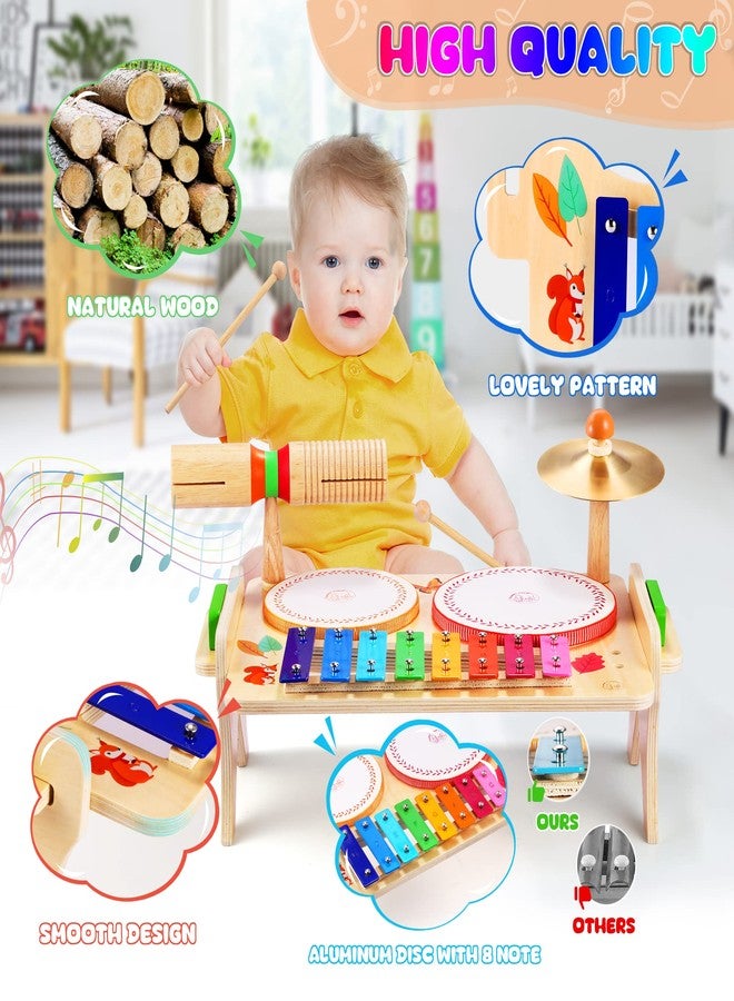 Wingyz Kids Drum Set for Toddlers Baby Music Instruments 7 in 1 Montessori Preschool Musical Toys Children Drum kit Xylophone Tambourine Birthday Gifts for Boys and Girls - Image 3
